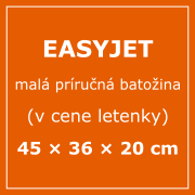 Batoh do lietadla easyJet – malá príručná batožina (v cene letenky) 45 × 36 × 20 cm 